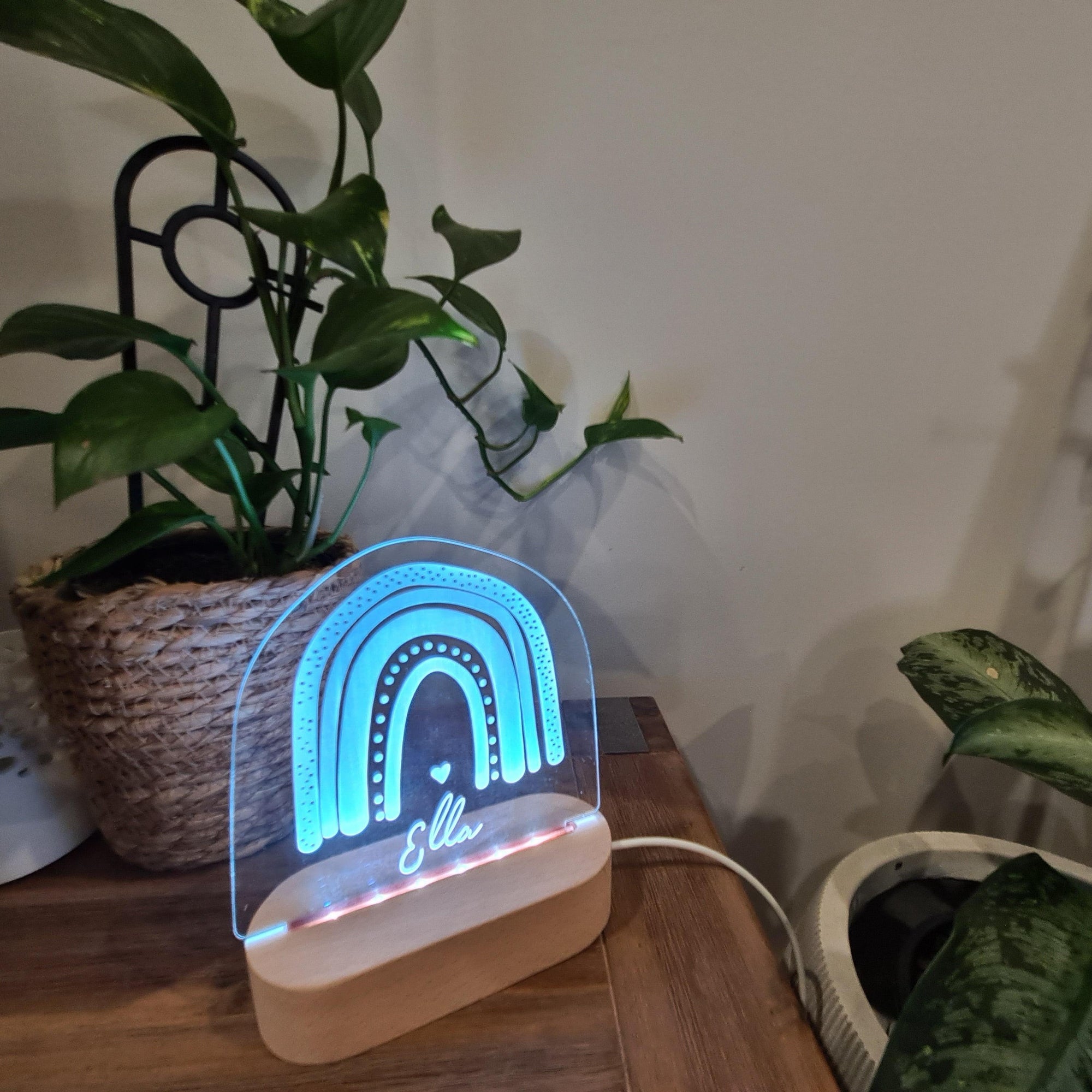Personalised Night Light 🌙 - Boho Rainbow - The Willow Corner