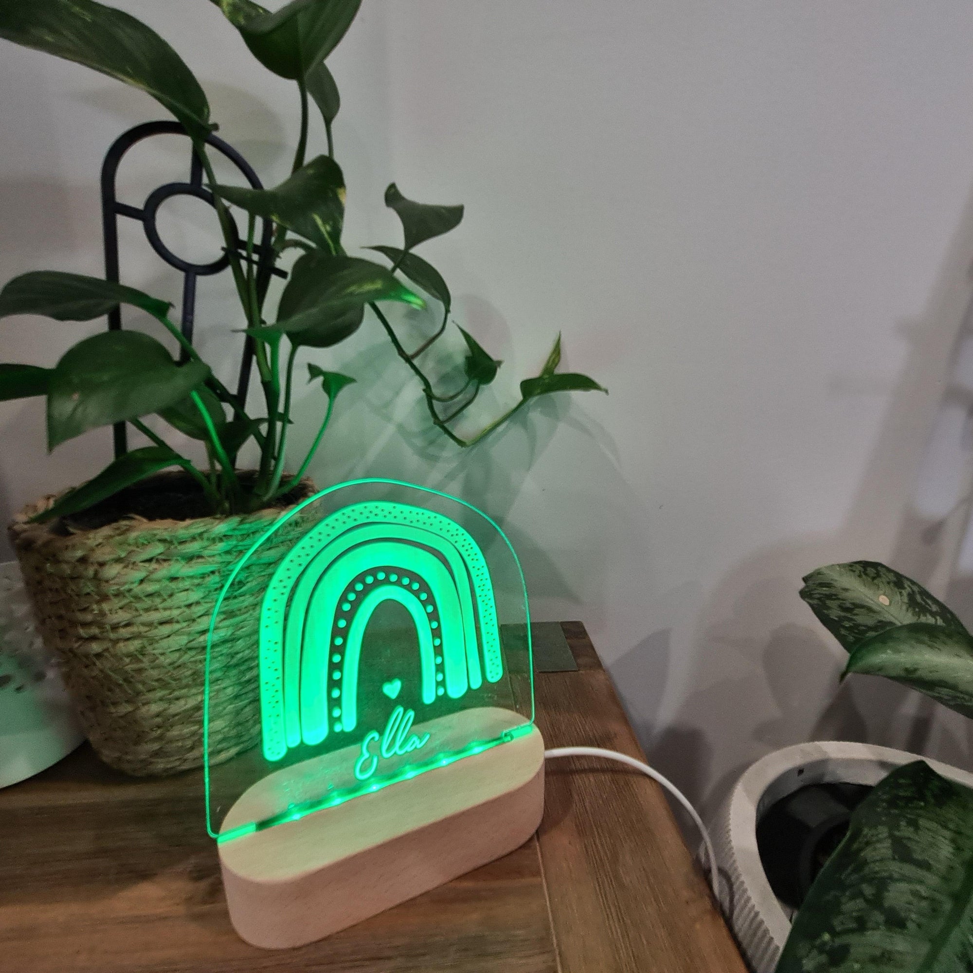 Personalised Night Light 🌙 - Boho Rainbow - The Willow Corner