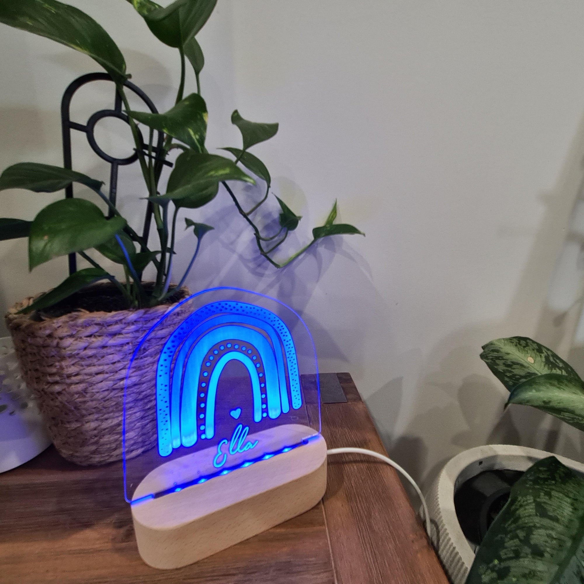 Personalised Night Light 🌙 - Boho Rainbow - The Willow Corner