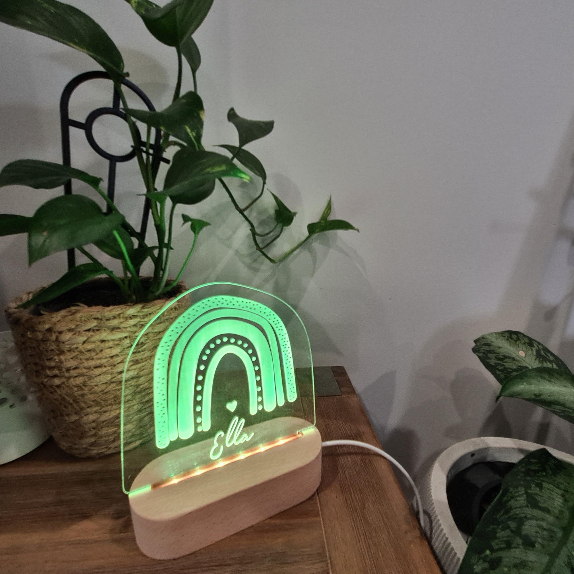 Personalised Night Light 🌙 - Boho Rainbow - The Willow Corner