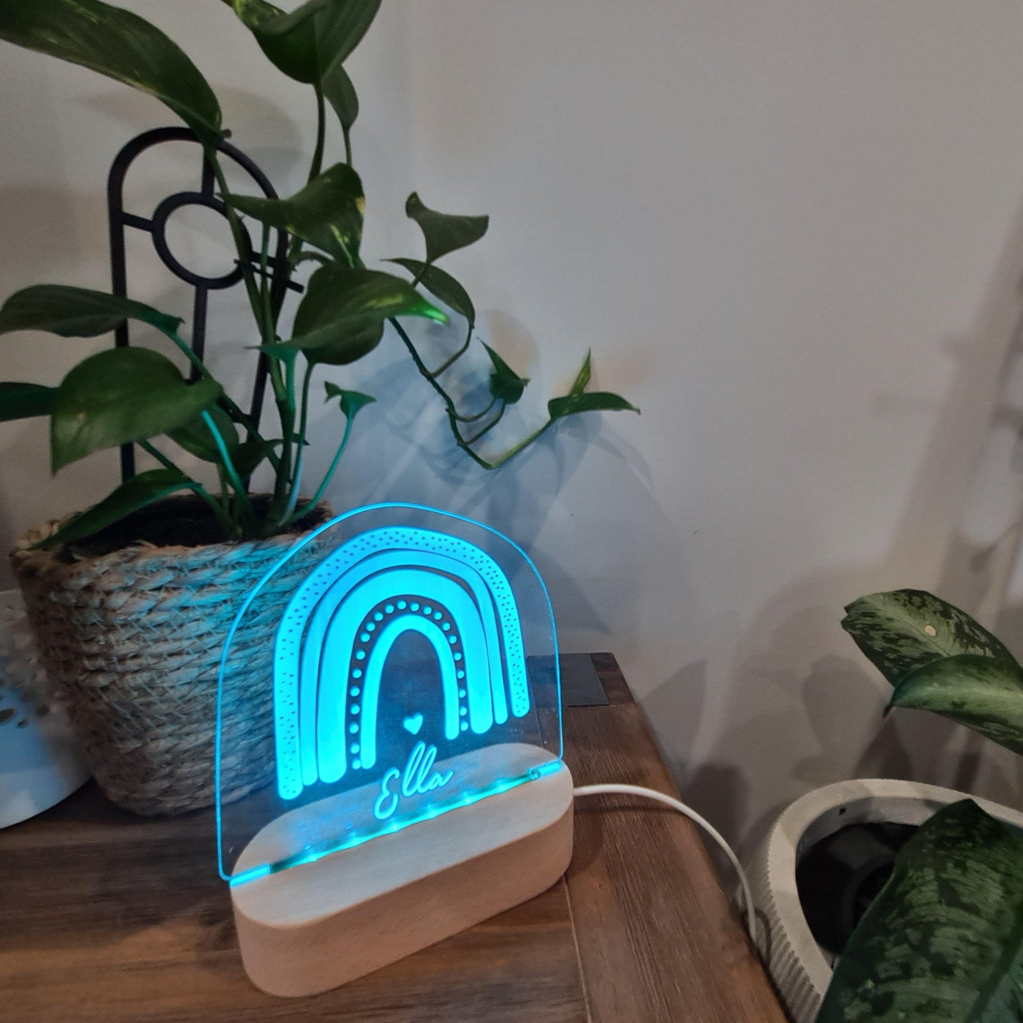Personalised Night Light 🌙 - Boho Rainbow - The Willow Corner