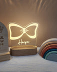 Personalised Night Light 🌙 - Bow - The Willow Corner