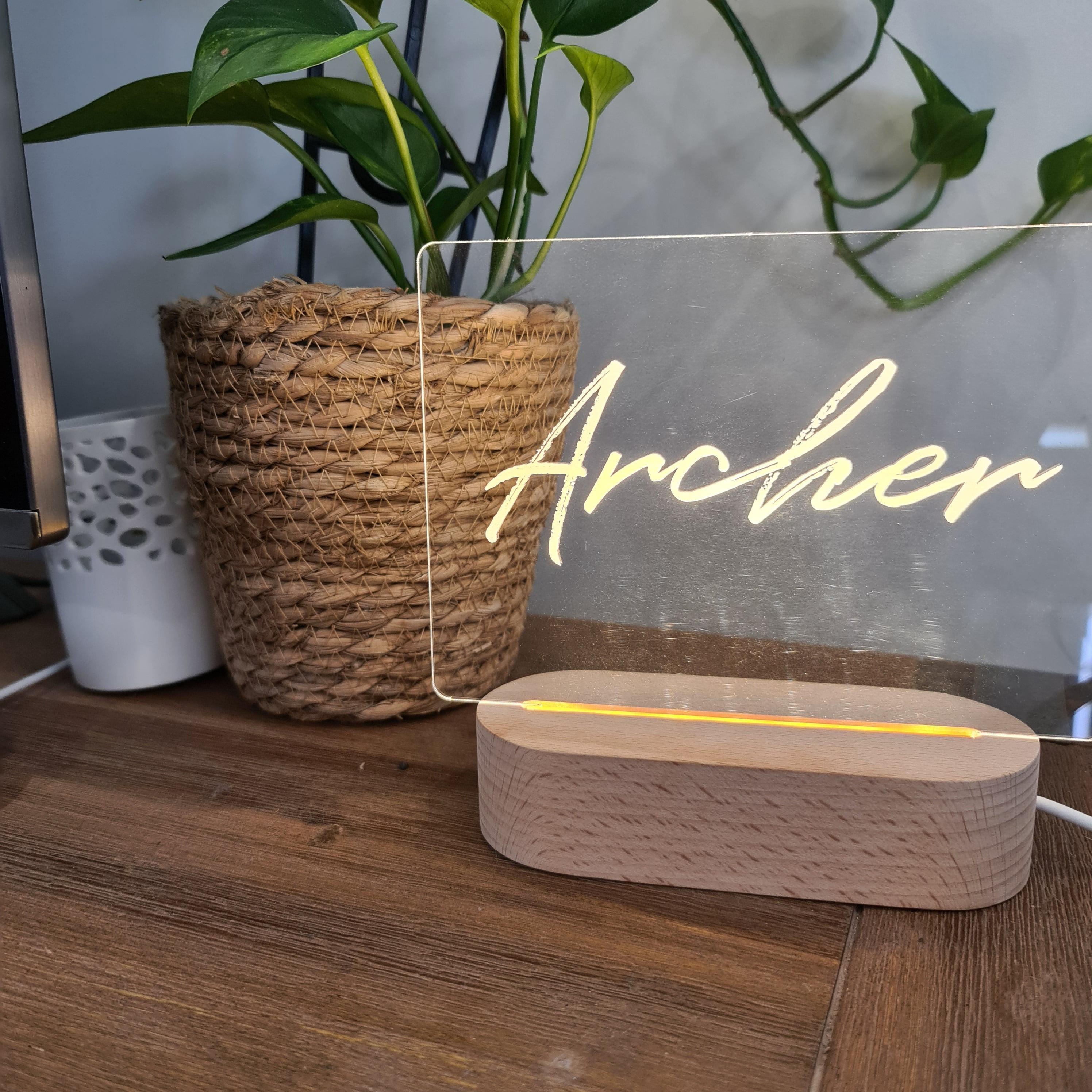 Personalised Night Light 🌙 - Brush Wash Name - The Willow Corner