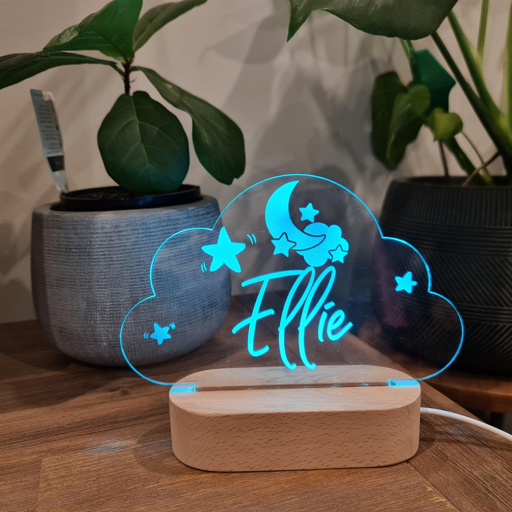 Personalised Night Light 🌙 - Cloudy Night - The Willow Corner