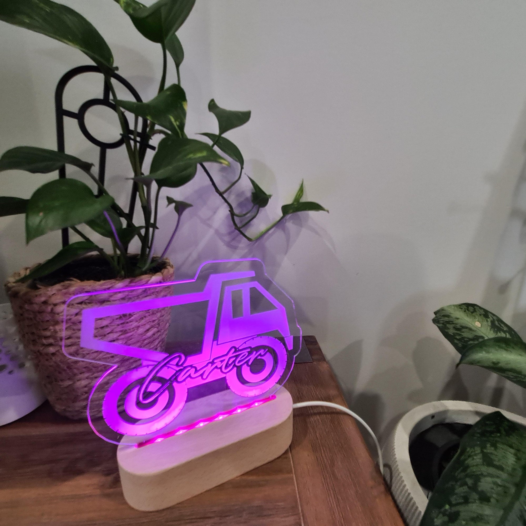 Personalised Night Light 🌙 - Construction Truck - The Willow Corner