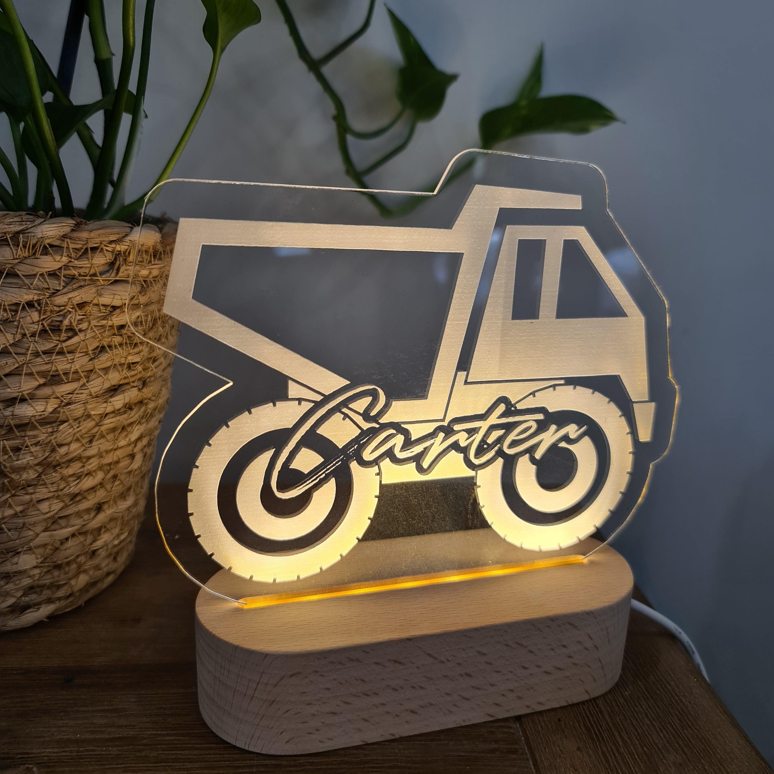 Personalised Night Light 🌙 - Construction Truck - The Willow Corner