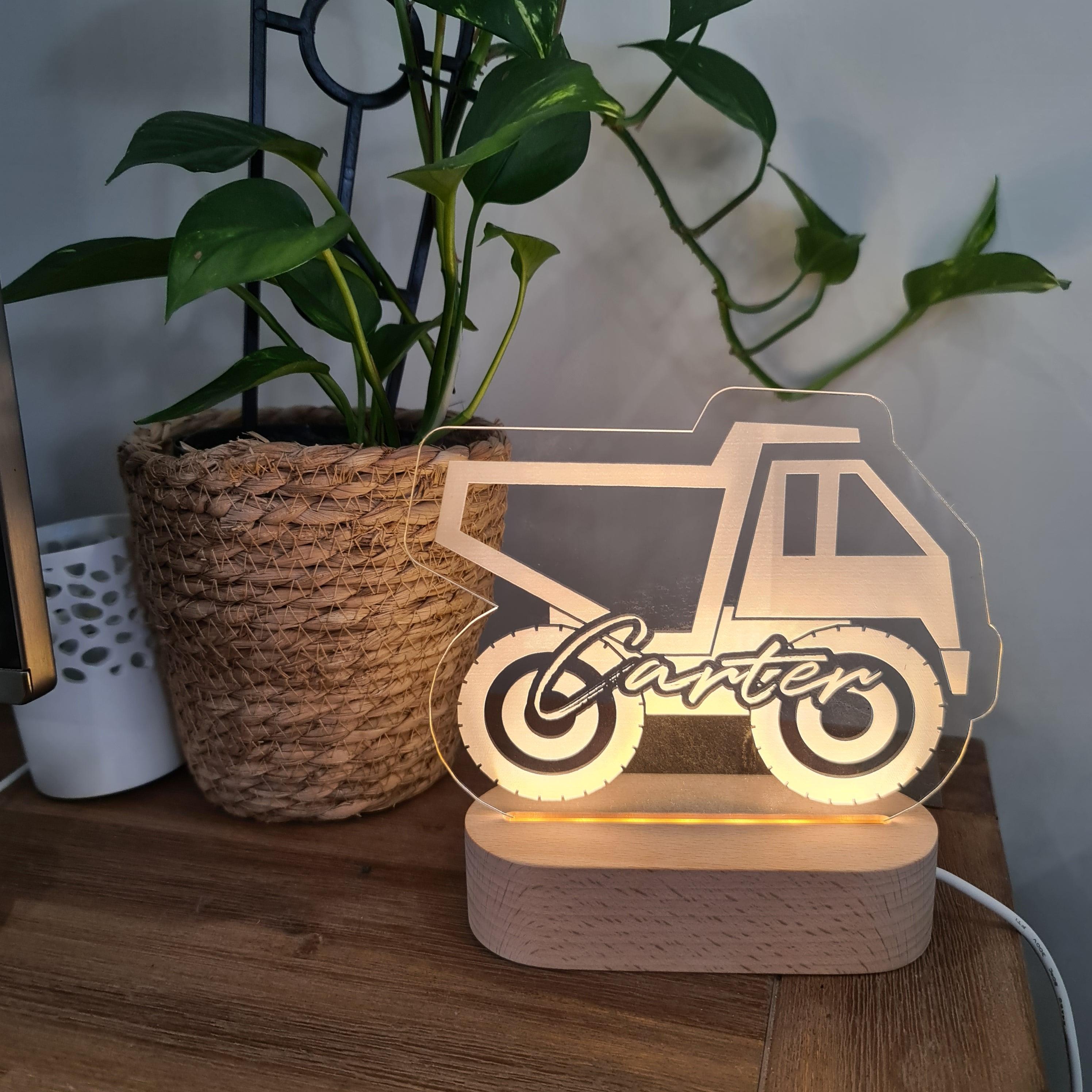 Personalised Night Light 🌙 - Construction Truck - The Willow Corner