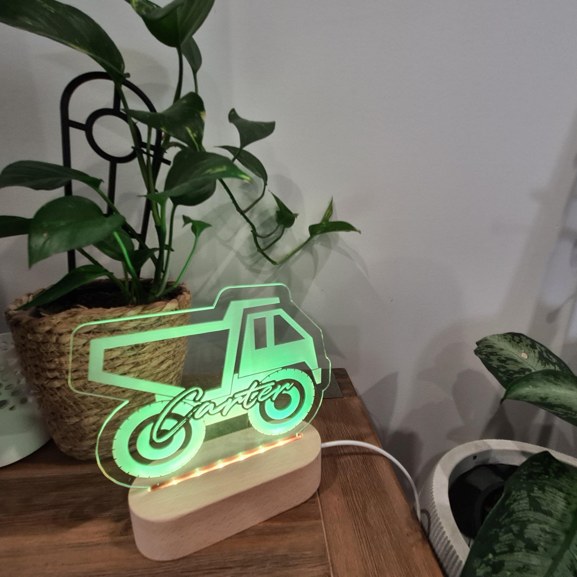Personalised Night Light 🌙 - Construction Truck - The Willow Corner