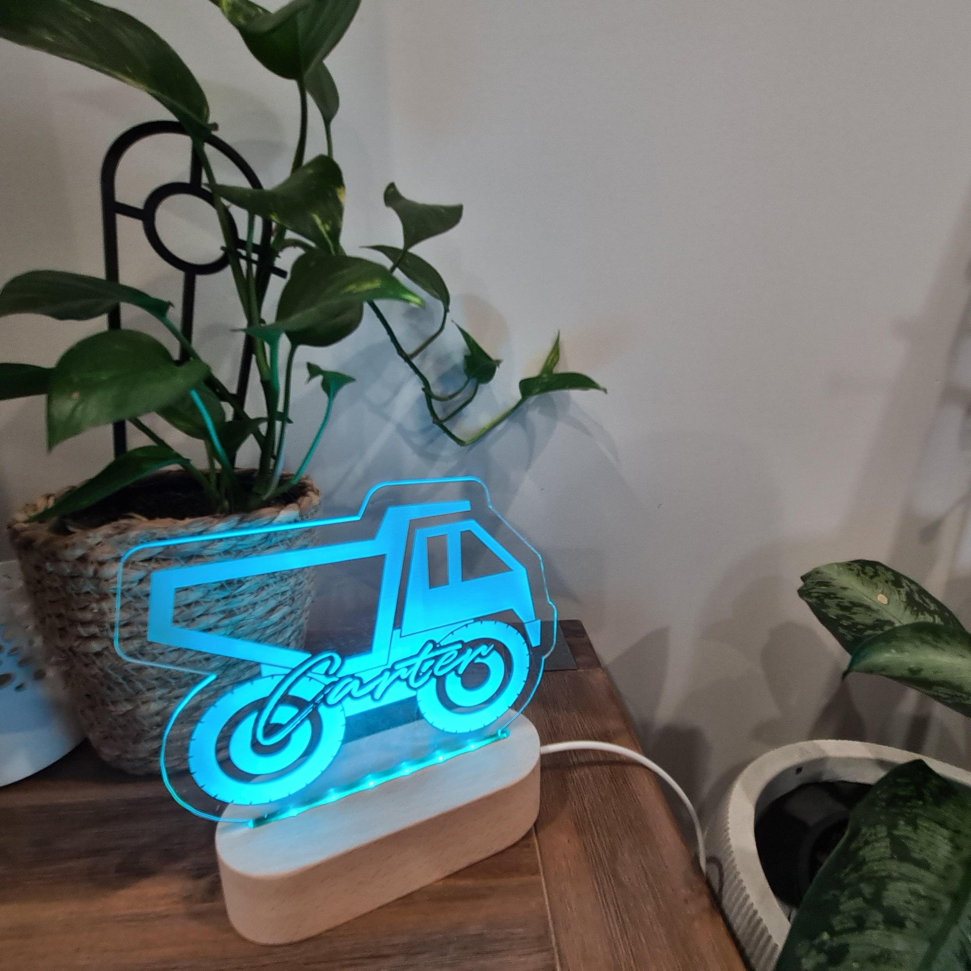 Personalised Night Light 🌙 - Construction Truck - The Willow Corner