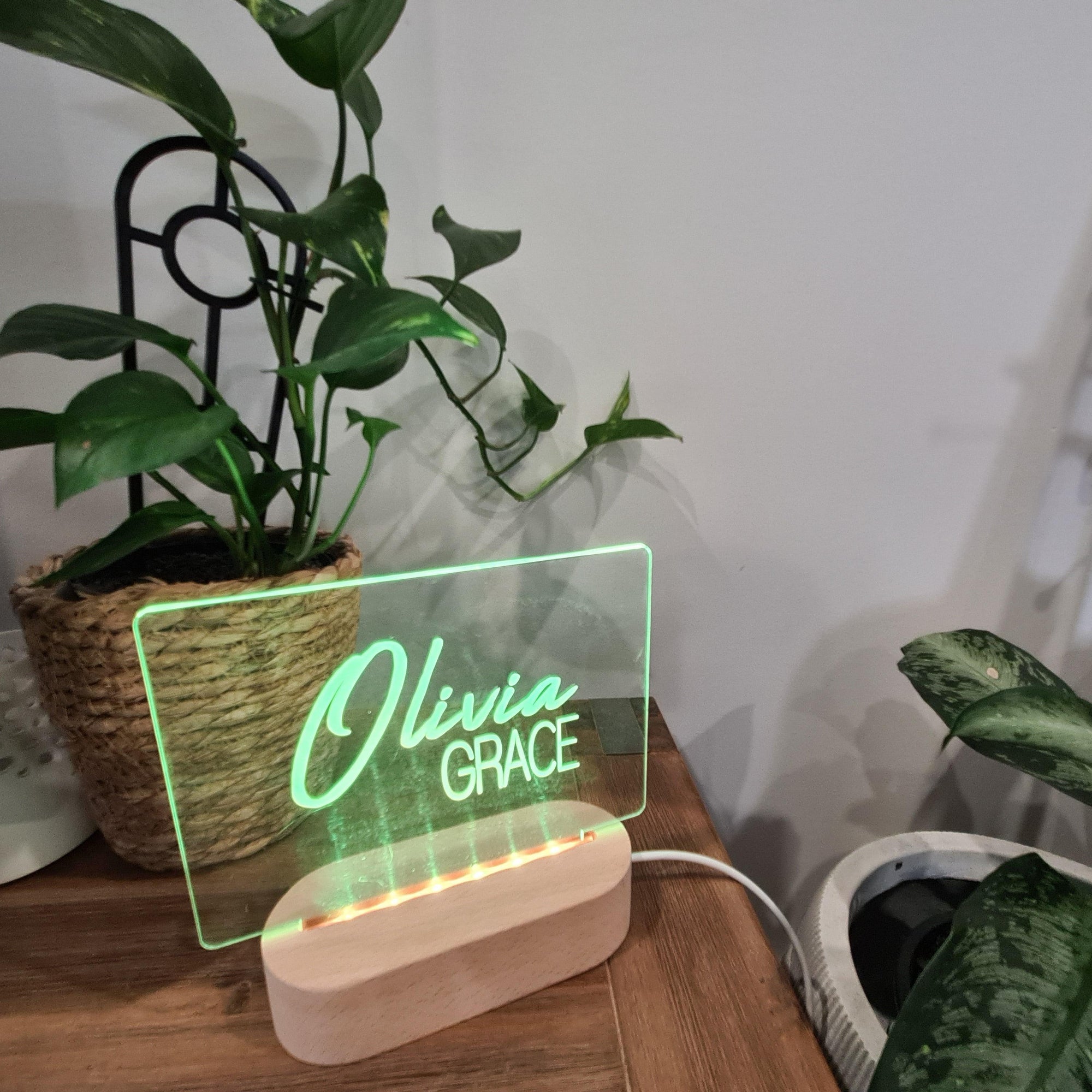 Personalised Night Light 🌙 - Dual Signature Name - The Willow Corner