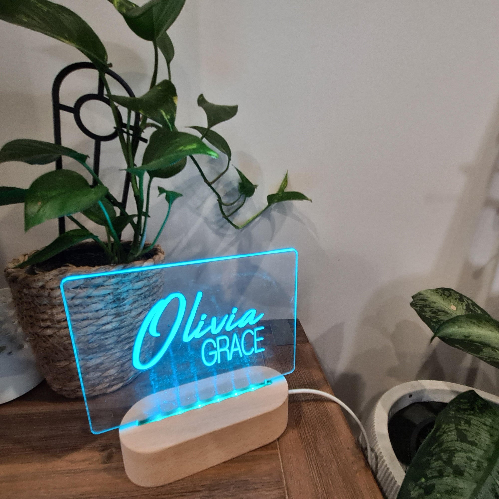 Personalised Night Light 🌙 - Dual Signature Name - The Willow Corner