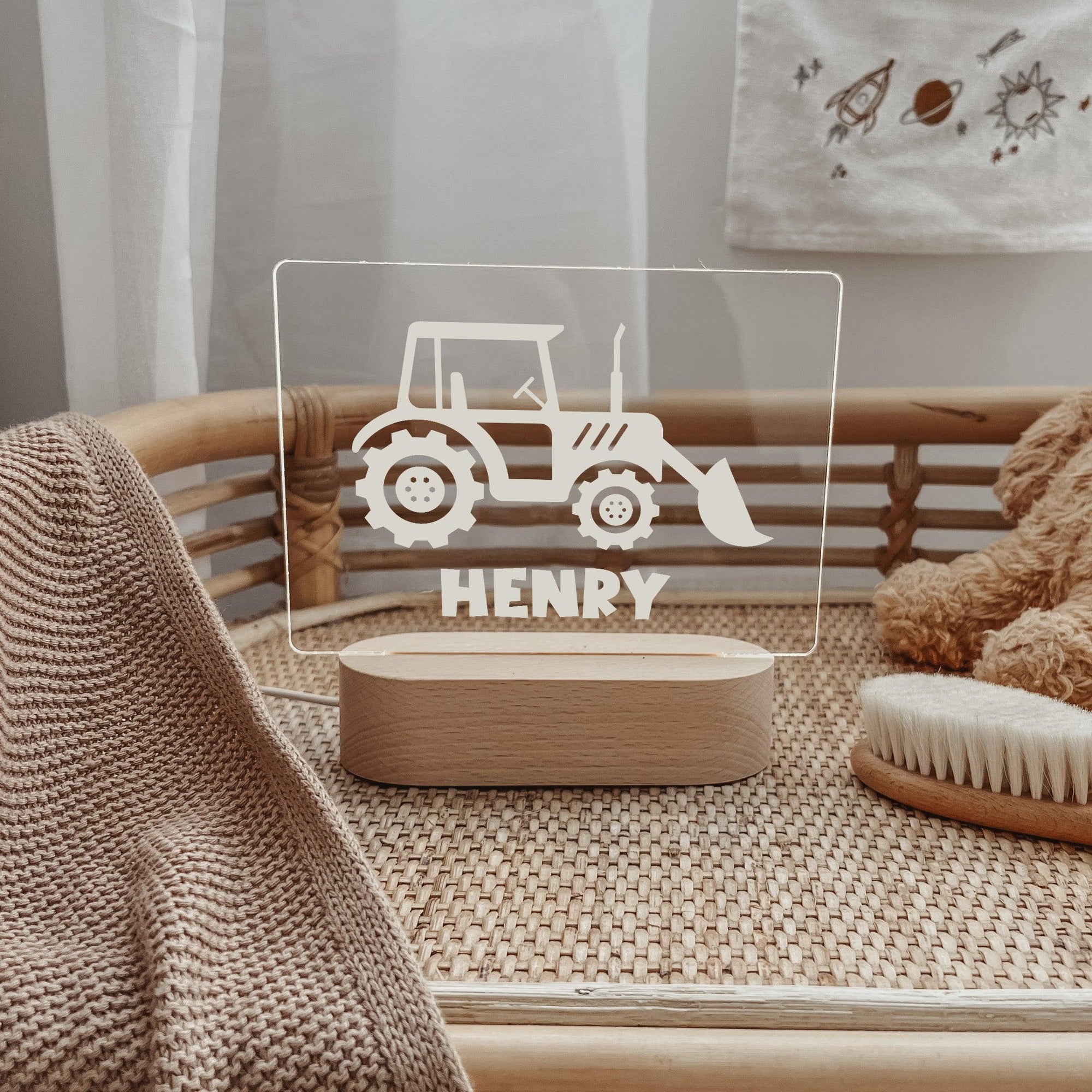 Personalised Night Light 🌙 - Farm Tractor - The Willow Corner