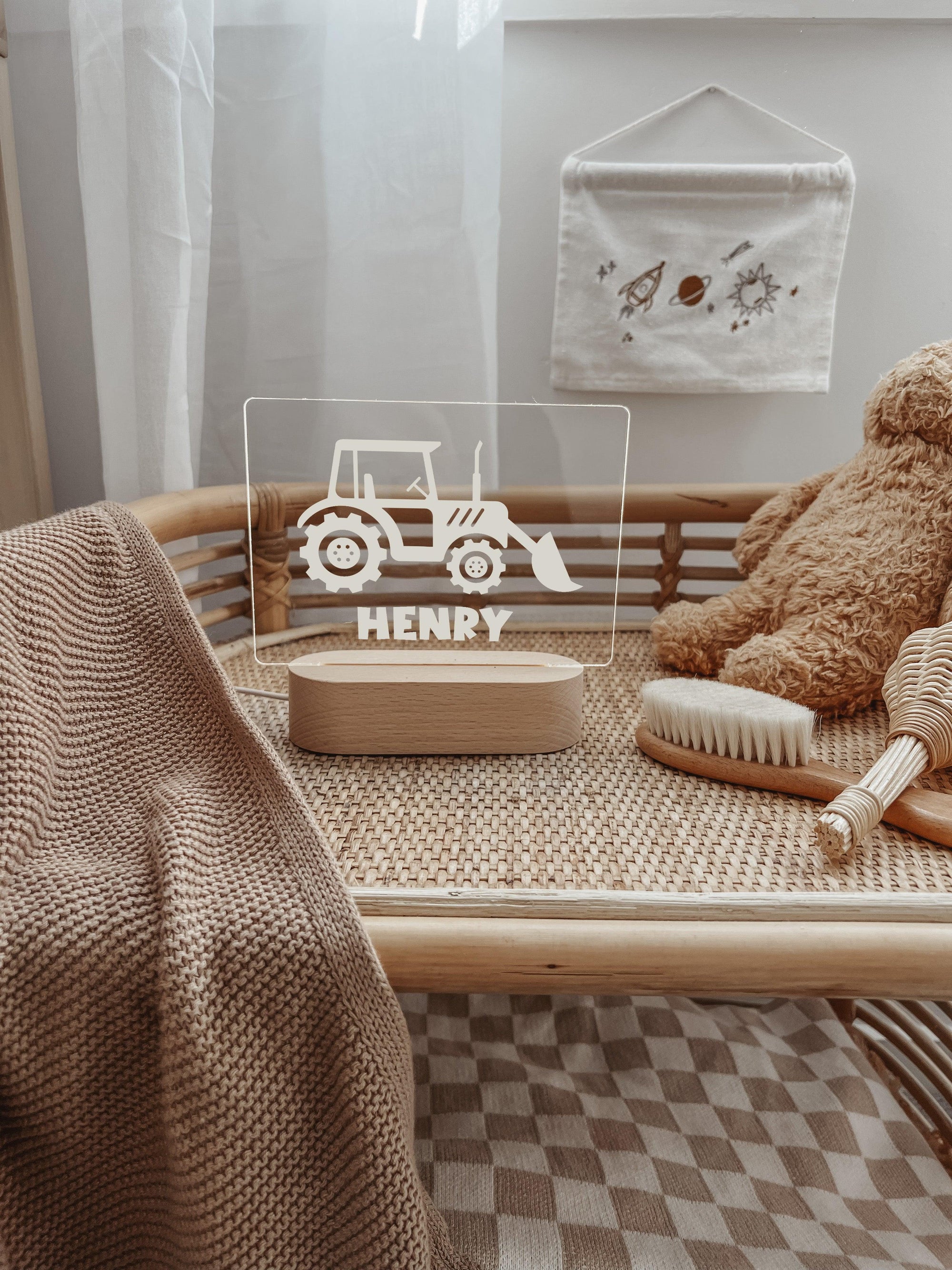 Personalised Night Light 🌙 - Farm Tractor - The Willow Corner