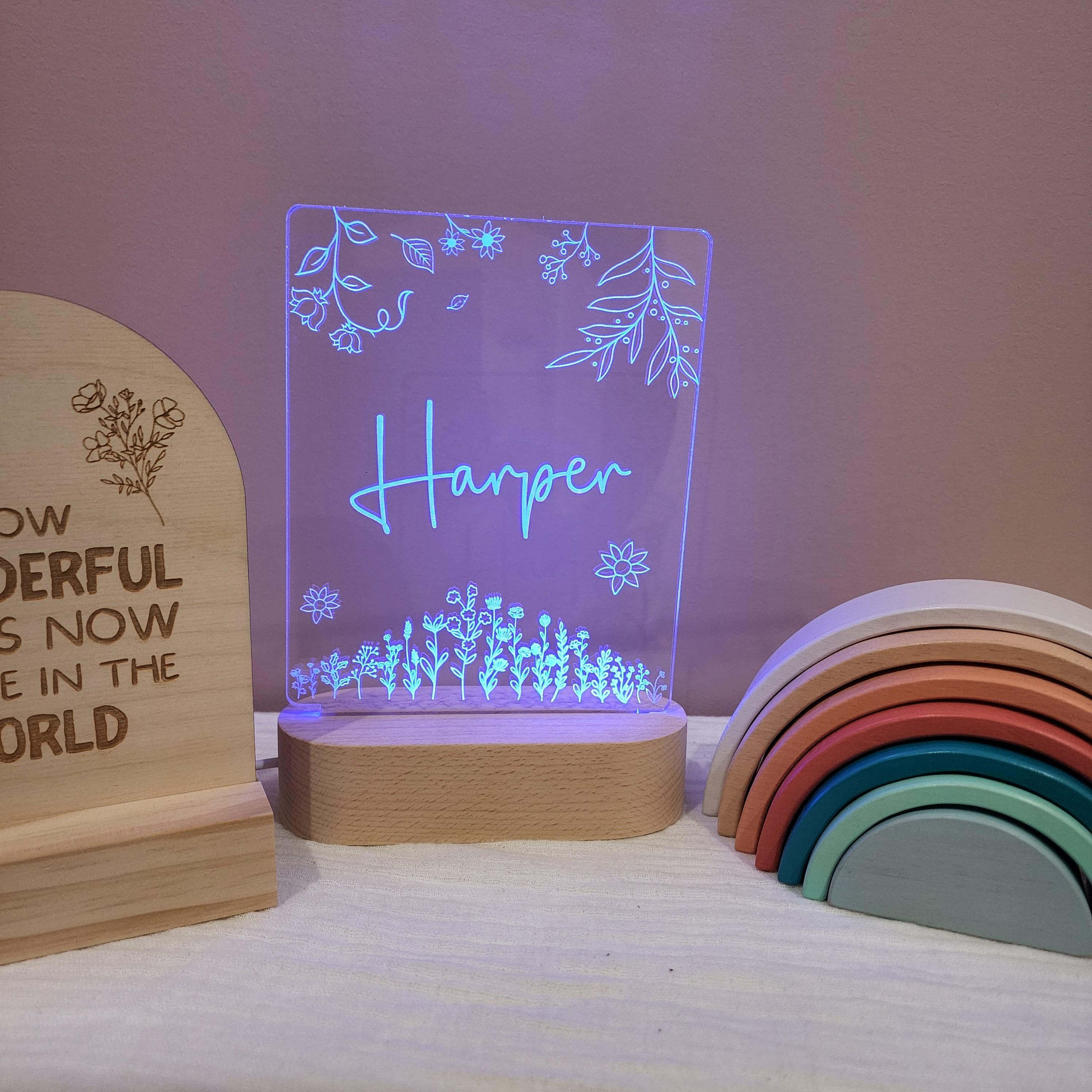 Personalised Night Light 🌙 - Flower Garden - The Willow Corner