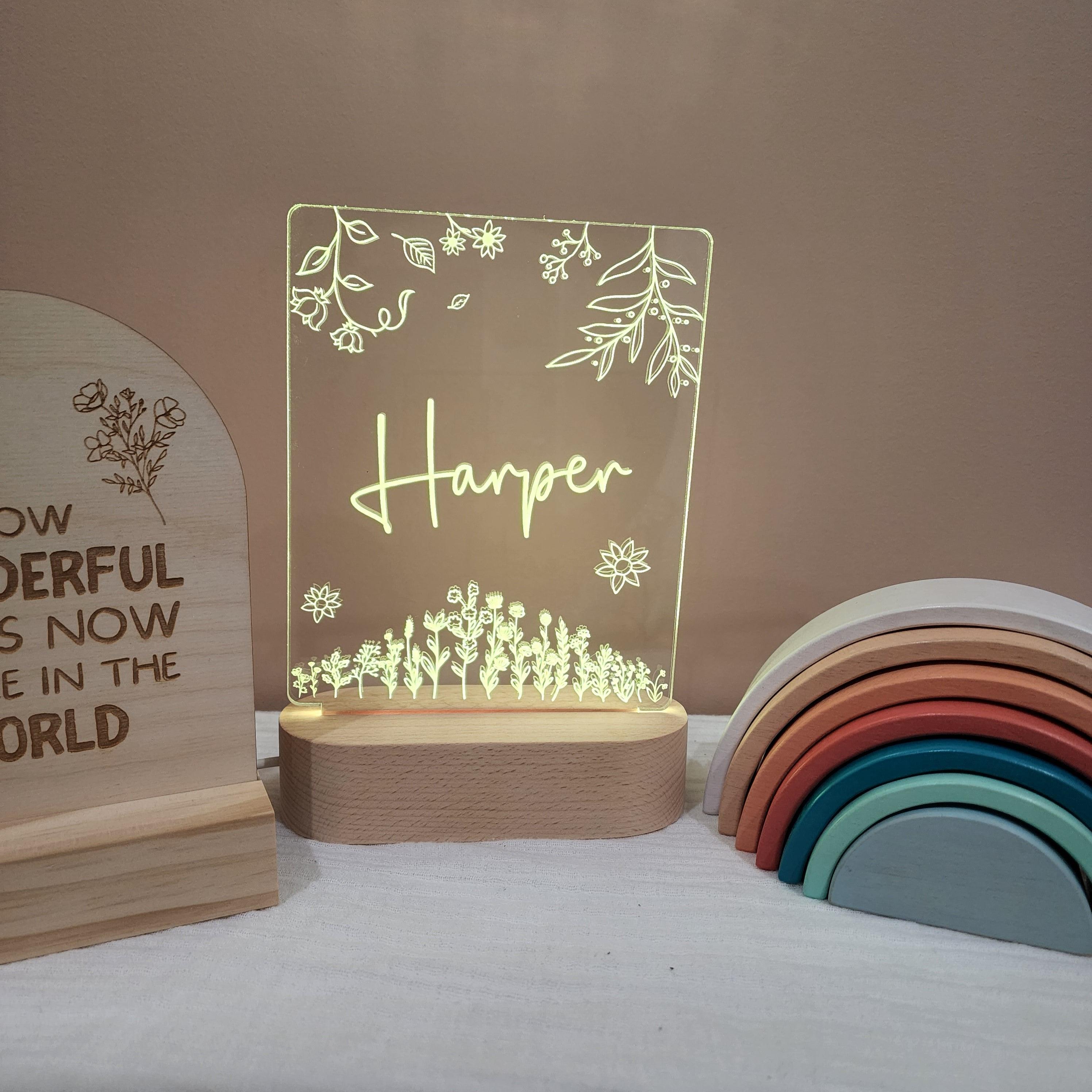 Personalised Night Light 🌙 - Flower Garden - The Willow Corner