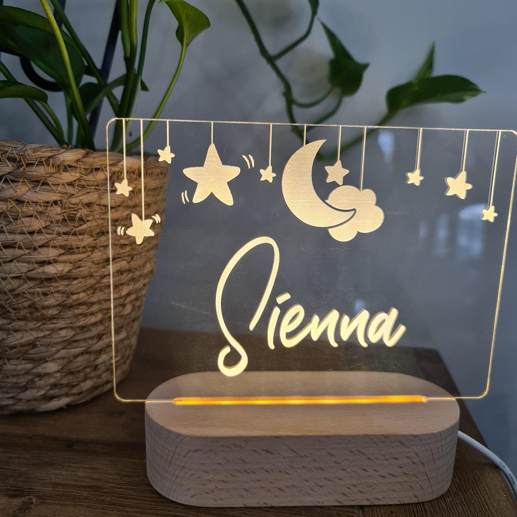 Personalised Night Light 🌙 - Hanging Stars - The Willow Corner