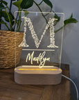Personalised Night Light 🌙 - Monogram Name - The Willow Corner
