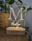 Personalised Night Light 🌙 - Monogram Name - The Willow Corner