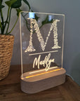 Personalised Night Light 🌙 - Monogram Name - The Willow Corner