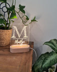 Personalised Night Light 🌙 - Monogram Name - The Willow Corner