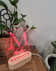 Personalised Night Light 🌙 - Monogram Name - The Willow Corner