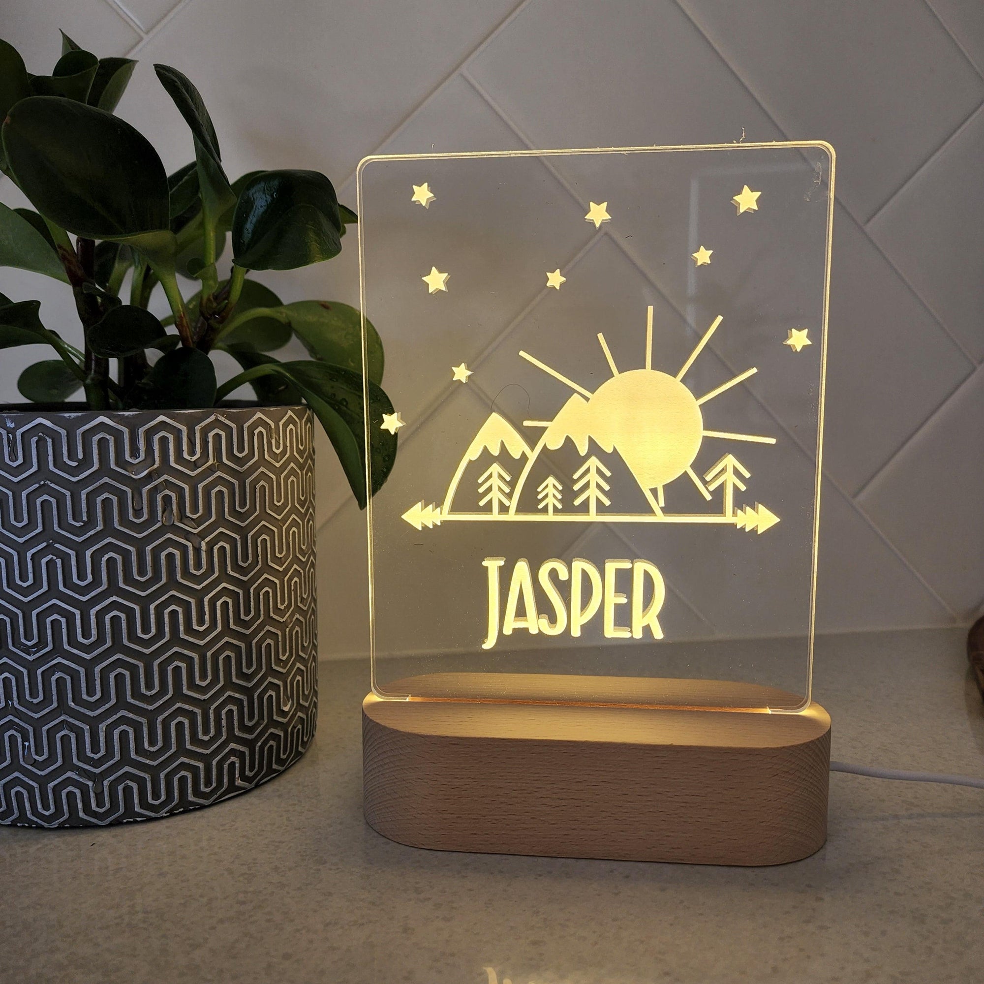 Personalised Night Light 🌙 - Mountain Skies - The Willow Corner
