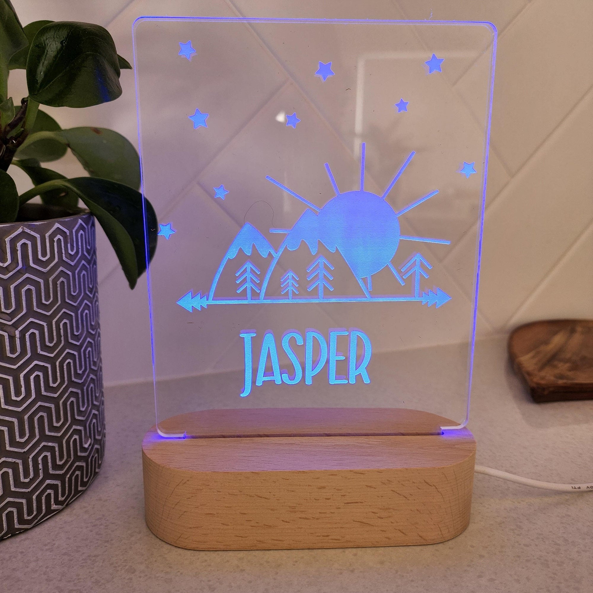 Personalised Night Light 🌙 - Mountain Skies - The Willow Corner