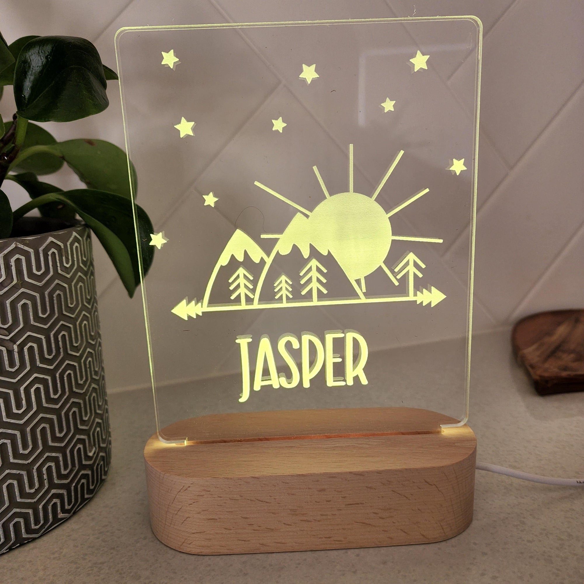 Personalised Night Light 🌙 - Mountain Skies - The Willow Corner