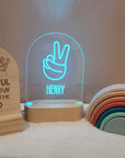 Personalised Night Light 🌙 - Peace Hand - The Willow Corner