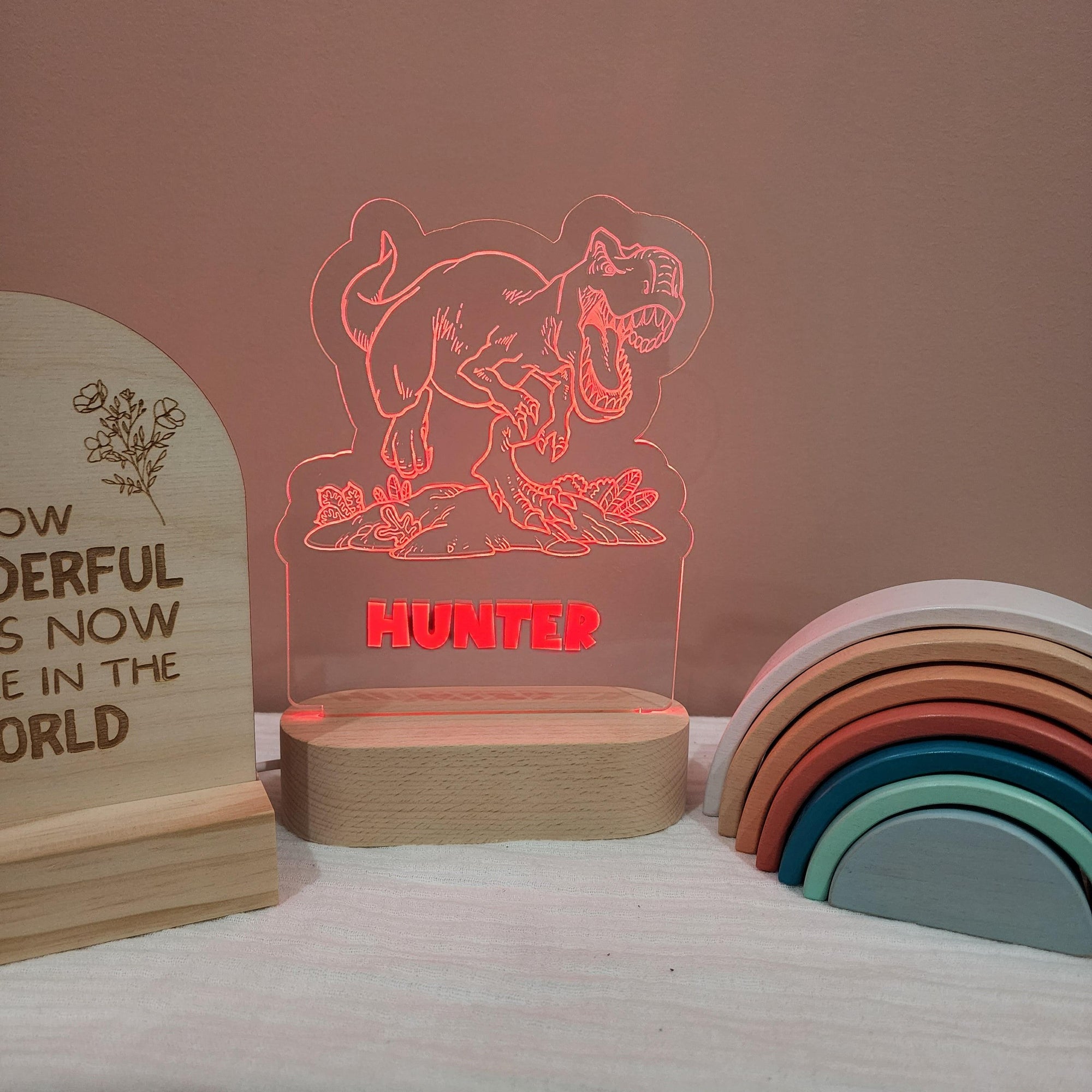 Personalised Night Light 🌙 - Roaring Dinosaur - The Willow Corner