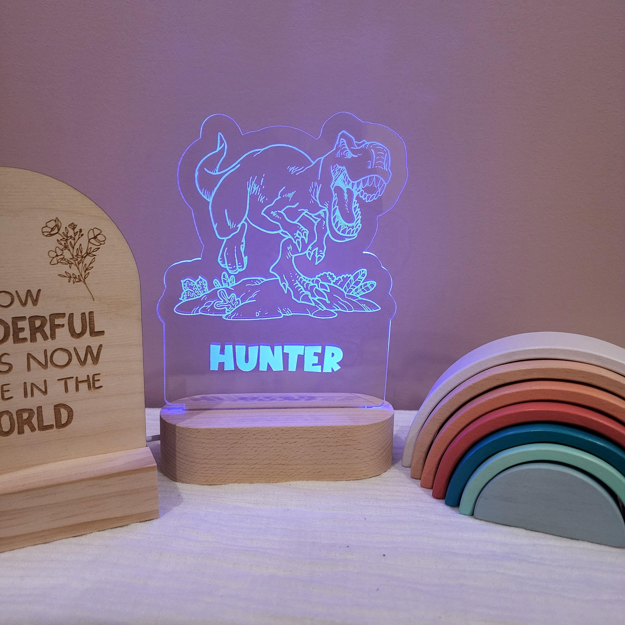 Personalised Night Light 🌙 - Roaring Dinosaur - The Willow Corner