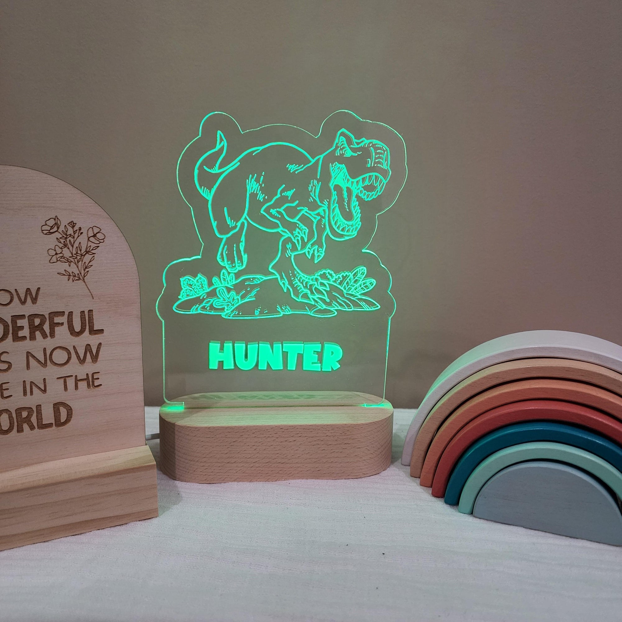 Personalised Night Light 🌙 - Roaring Dinosaur - The Willow Corner