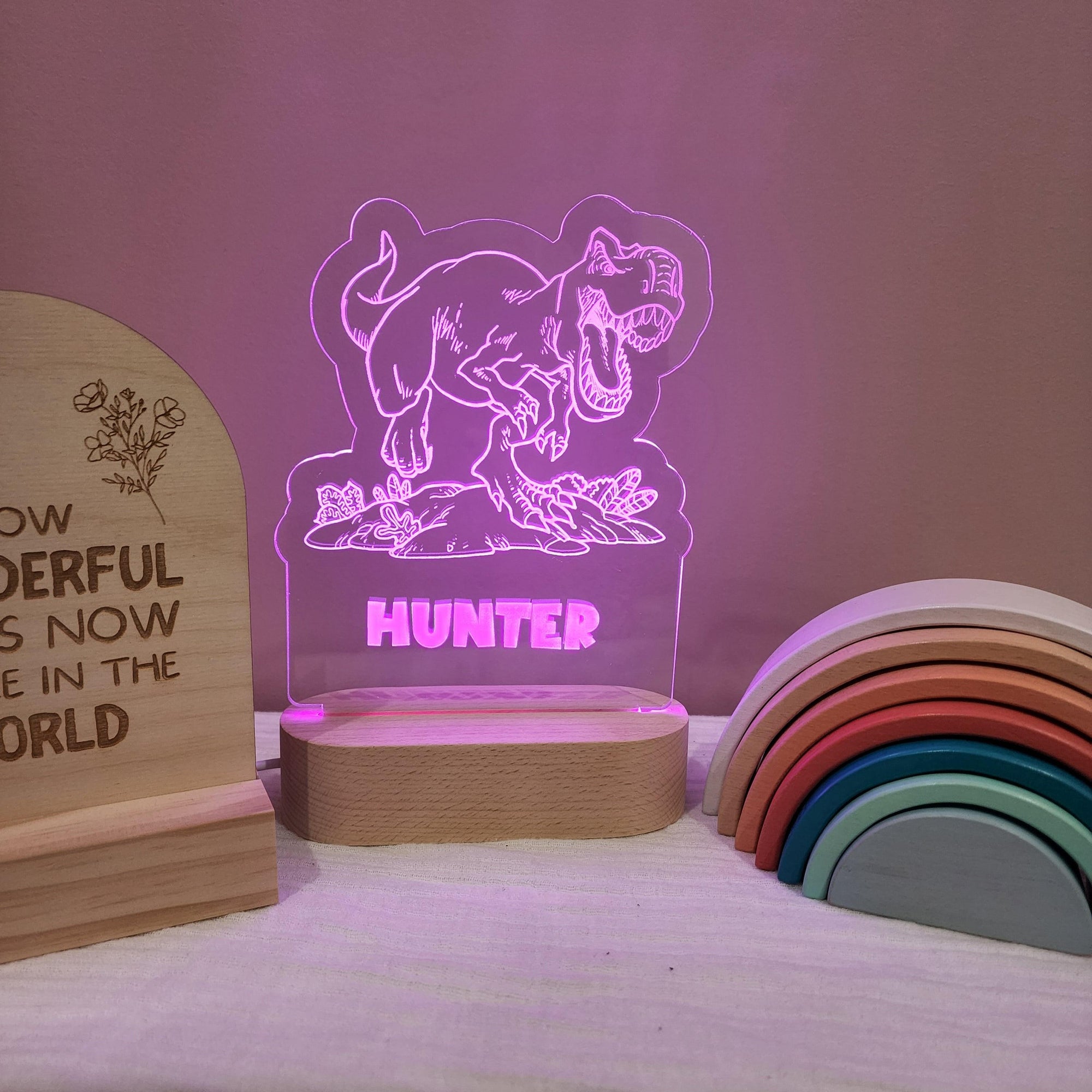 Personalised Night Light 🌙 - Roaring Dinosaur - The Willow Corner