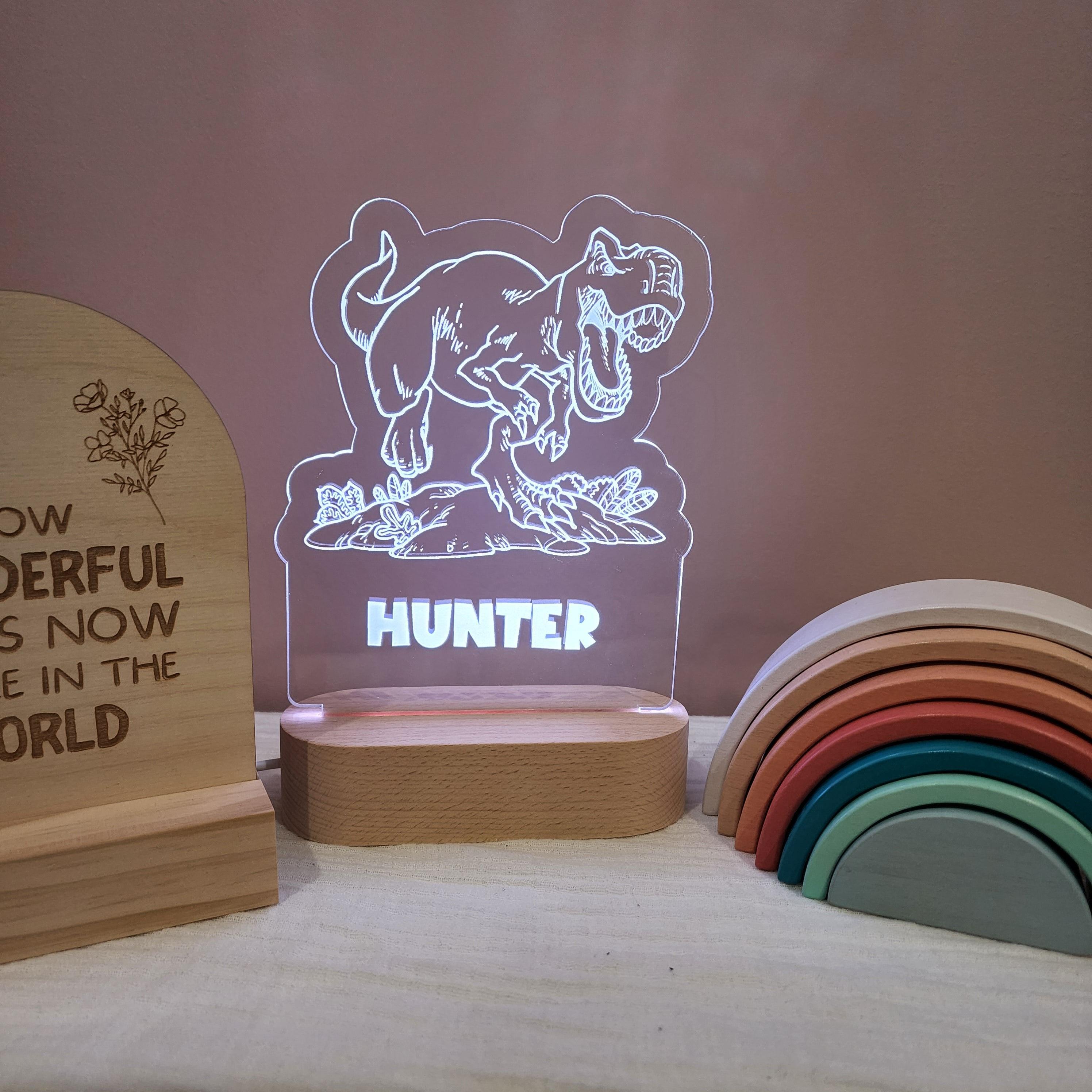 Personalised Night Light 🌙 - Roaring Dinosaur - The Willow Corner