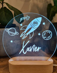 Personalised Night Light 🌙 - Rocket Ship - The Willow Corner