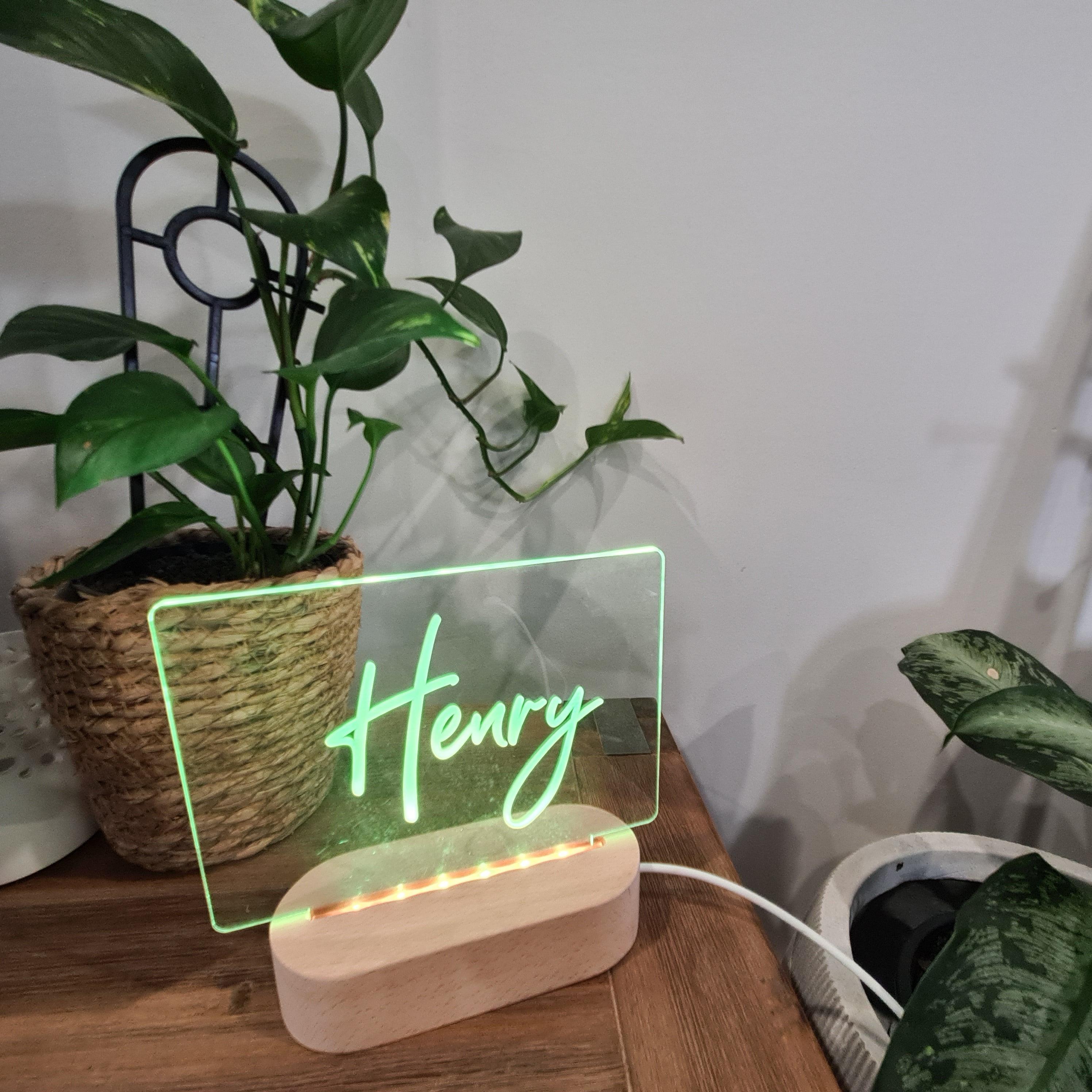 Personalised Night Light 🌙 - Script Name - The Willow Corner