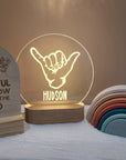 Personalised Night Light 🌙 - Shaka Hand - The Willow Corner