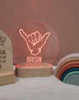 Personalised Night Light 🌙 - Shaka Hand - The Willow Corner