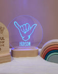 Personalised Night Light 🌙 - Shaka Hand - The Willow Corner
