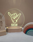 Personalised Night Light 🌙 - Shaka Hand - The Willow Corner