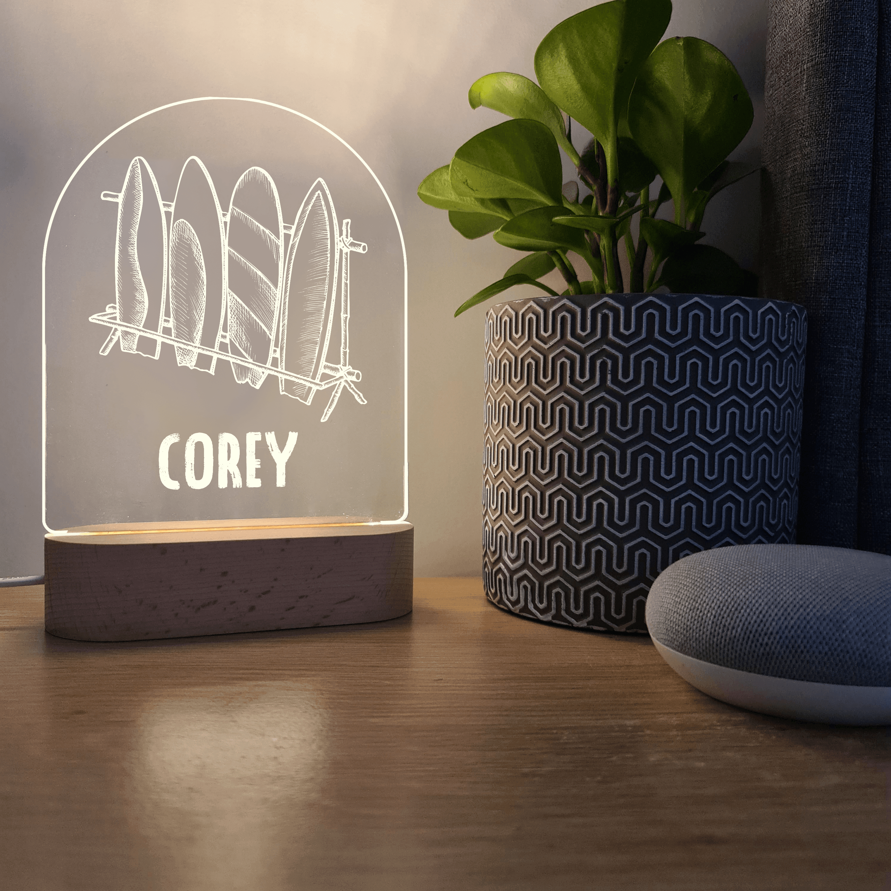 Personalised Night Light 🌙 - Surf Boards - The Willow Corner