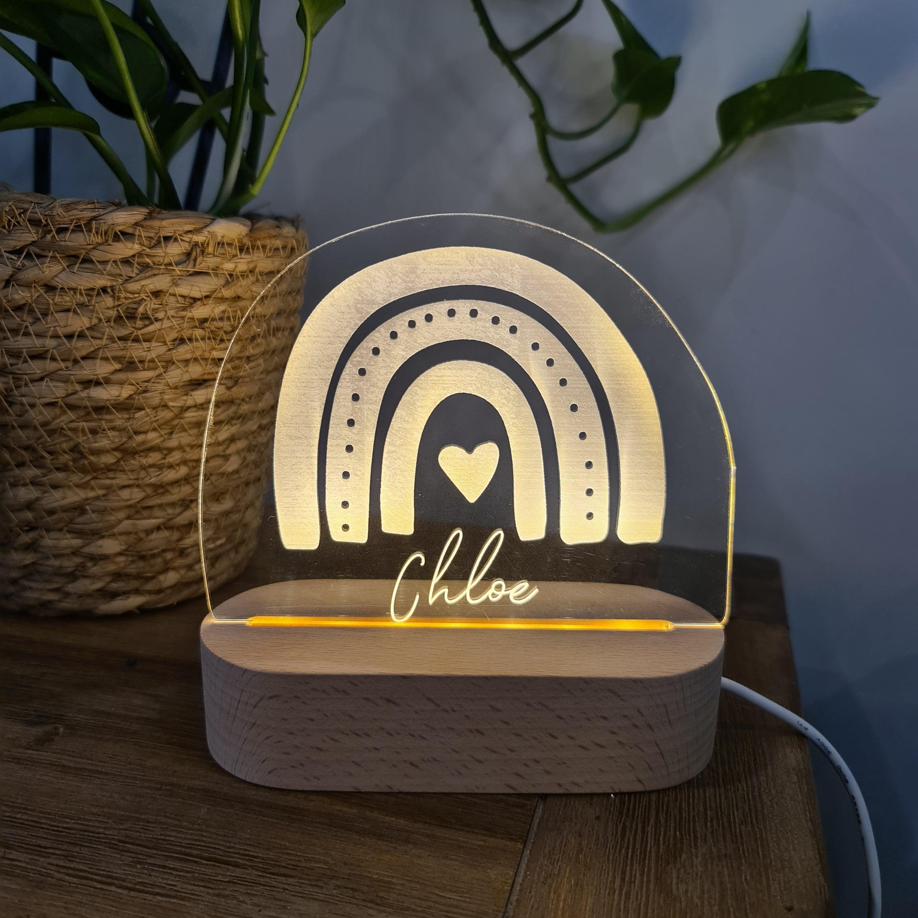 Personalised Night Light 🌙 - Triple Rainbow - The Willow Corner