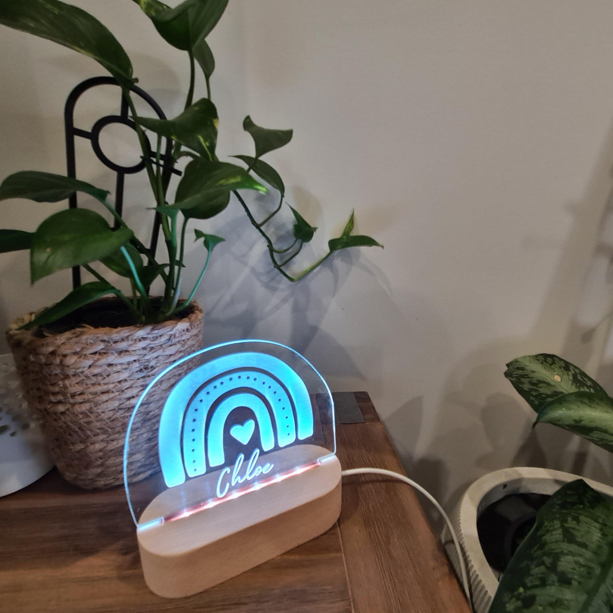 Personalised Night Light 🌙 - Triple Rainbow - The Willow Corner