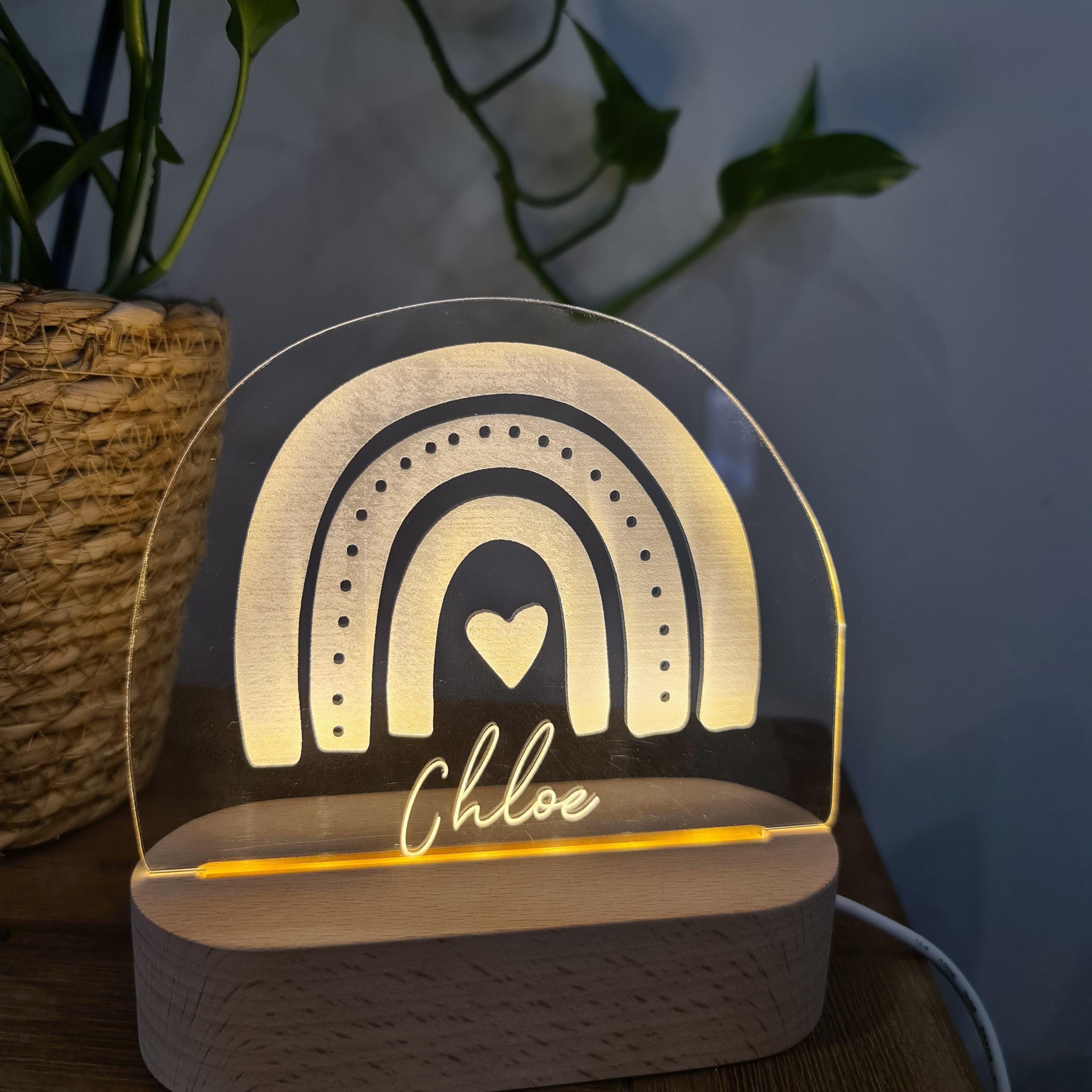 Personalised Night Light 🌙 - Triple Rainbow - The Willow Corner