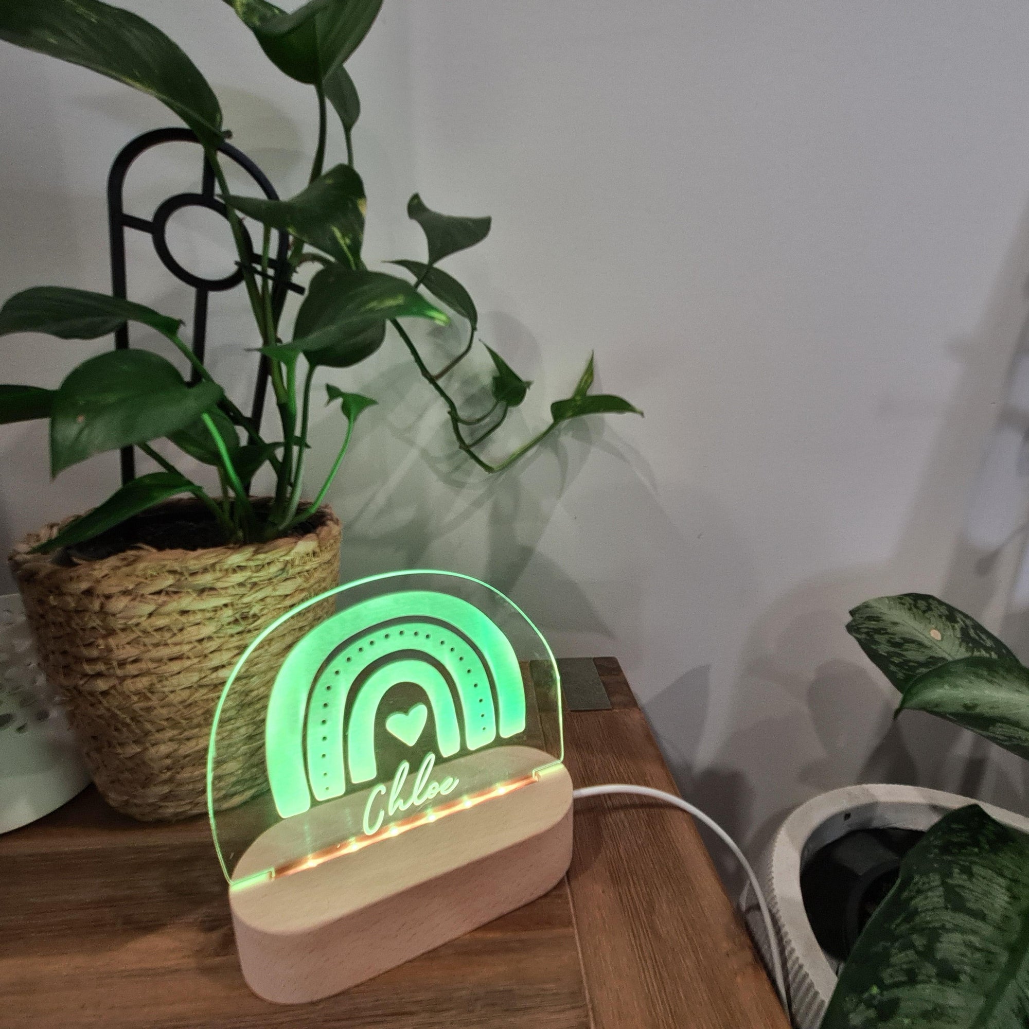 Personalised Night Light 🌙 - Triple Rainbow - The Willow Corner