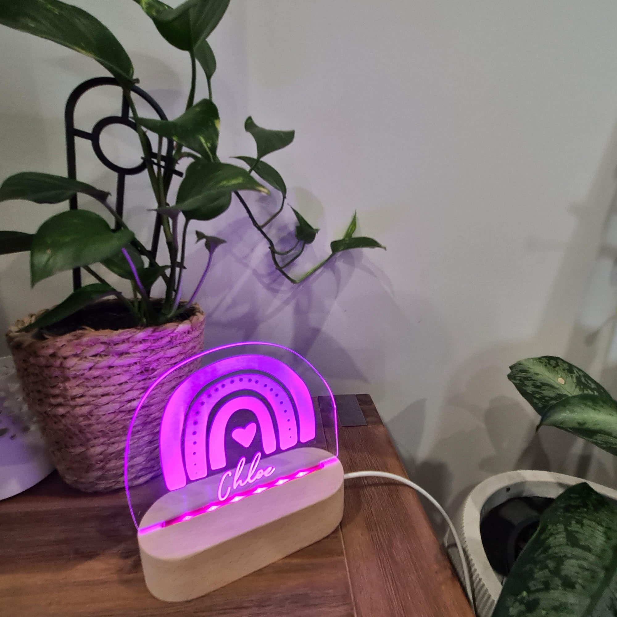 Personalised Night Light 🌙 - Triple Rainbow - The Willow Corner