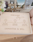 Personalised "Our Love Story" Couples Memory Keepsake Box - Valentine's Day Gift - The Willow Corner
