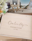 Personalised Script Love Story Couples Memory Keepsake Box - Valentine's Day Gift - The Willow Corner