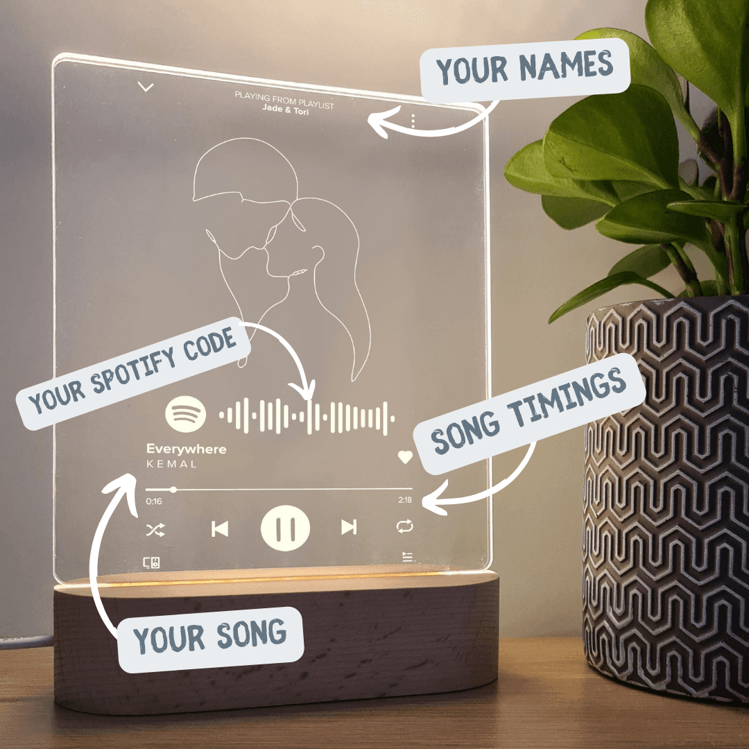 Personalised Spotify Love Night Light 💖 - Your Song - The Willow Corner