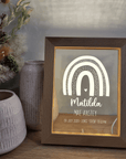Personalised Timber Night Light Frame 🌙 - Birth Details - Boho Rainbow - The Willow Corner